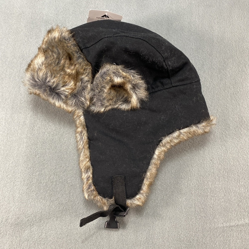 Ozark Trail Men's Wmen Trapper Hat Black Faux Fur Lined Winter Hat New One Size - Picture 3 of 6